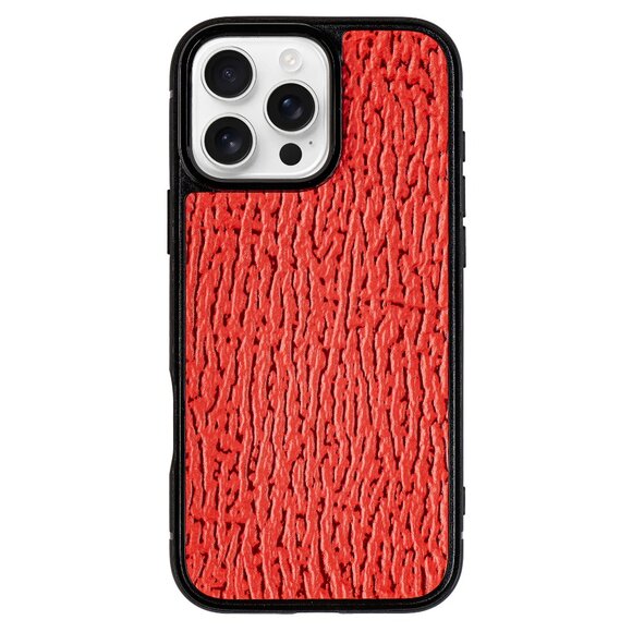 Luxury Handmade Iphone 16 Pro/Pro Max Case - Genuine Shark Leather - Fire Dance - Picture 1 of 4